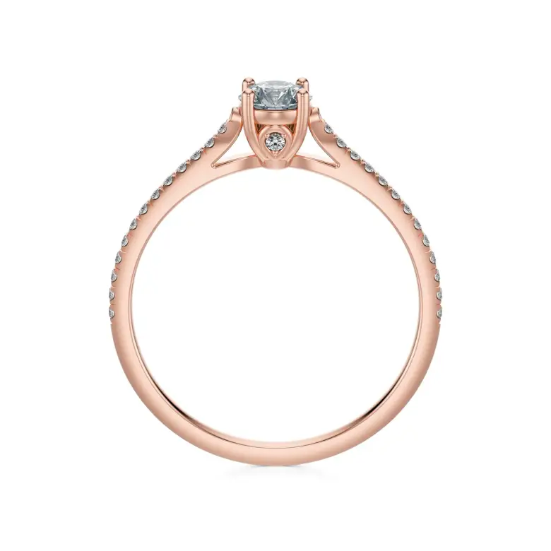 Pierścionek z różowego złota z diamentami AJPZ_093